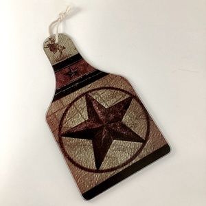 Ambesonne Cutting Board Plexiglass Hanging Art Texas Star Rodeo Bronco Rider